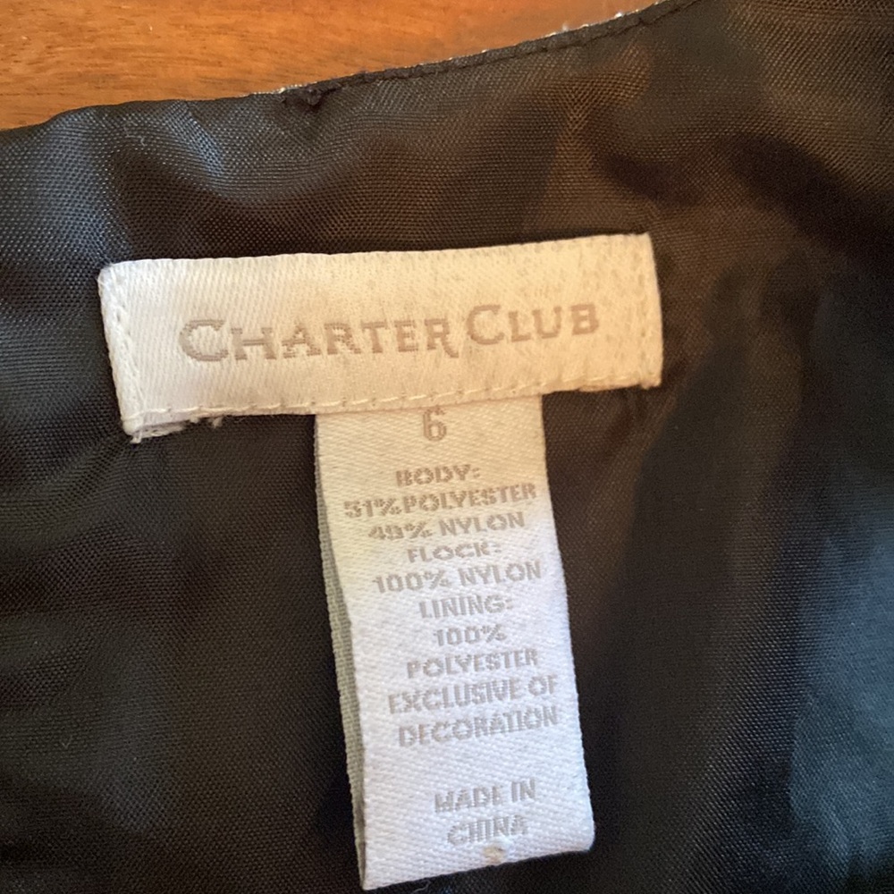 Charter Club LIKE NEW beautiful, gray & black metallic shiny girls dress - Sz 6 - Picture 3 of 16